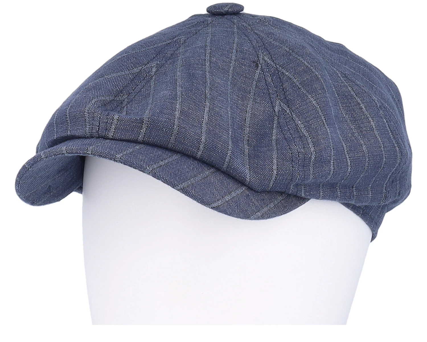 Hatteras Linen Pinstripe Blue Flat Cap - Stetson 7 Hatteras Linen Pinstripe Blue Flat Cap - Stetson - Image 5