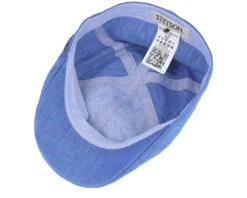 Texas Linen Herringbone Blue Flatcap - Stetson -Stetson 4063633128424 4