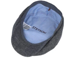 Hatteras Virgin Wool/Linen Grey Flat Cap - Stetson -Stetson 4063633131615 4