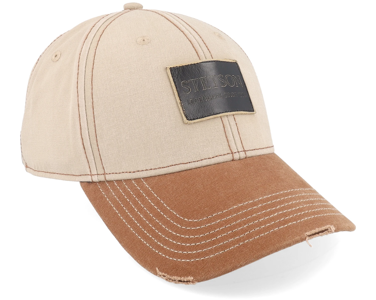 Baseball Leather Patch Vintage Beige Adjustable - Stetson 4 Baseball Leather Patch Vintage Beige Adjustable - Stetson - Image 2