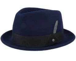 Player Woolfelt Navy Fedora - Stetson