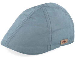 Texas Waxed Cotton Light Blue Flat Cap - Stetson