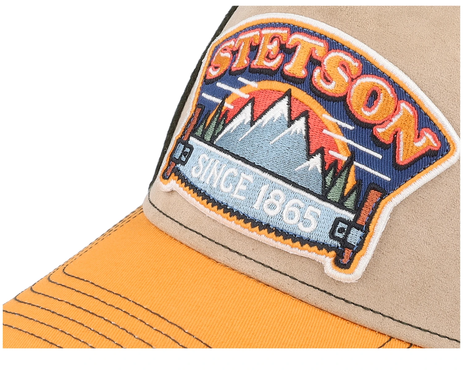 Cap Hacksaw Beige/Dark Green/Yellow Trucker - Stetson 8 Cap Hacksaw Beige/Dark Green/Yellow Trucker - Stetson - Image 6