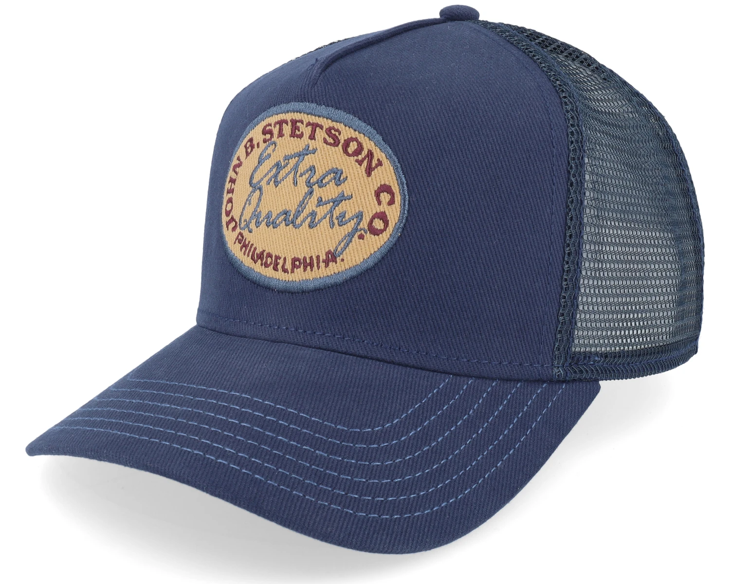 Vintage Brushed Twill Navy Trucker - Stetson 3 Vintage Brushed Twill Navy Trucker - Stetson