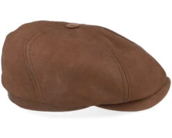 6-panel Brown Calf Leather Flatcap - Stetson -Stetson 4063633159022 3