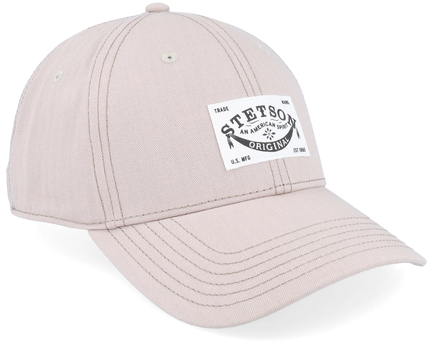 Baseball Cotton Herringbone Beige Adjustable - Stetson 4 Baseball Cotton Herringbone Beige Adjustable - Stetson - Image 2