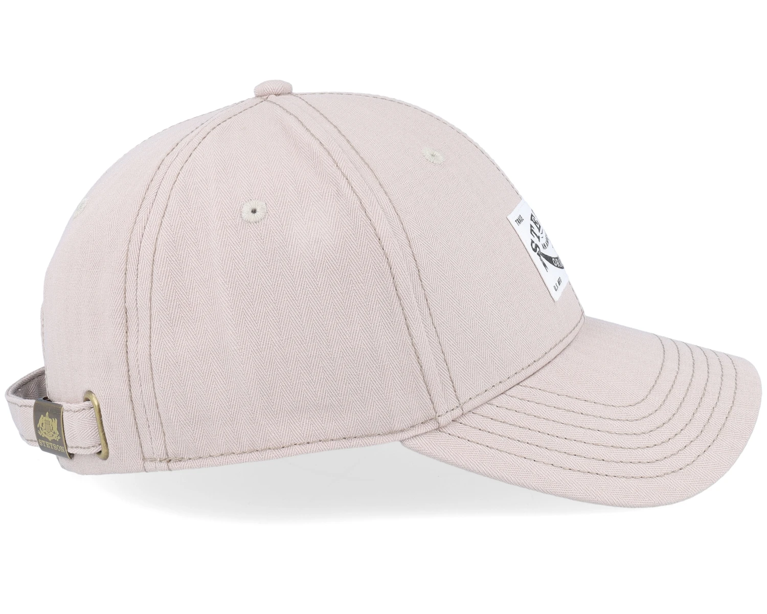 Baseball Cotton Herringbone Beige Adjustable - Stetson 6 Baseball Cotton Herringbone Beige Adjustable - Stetson - Image 4